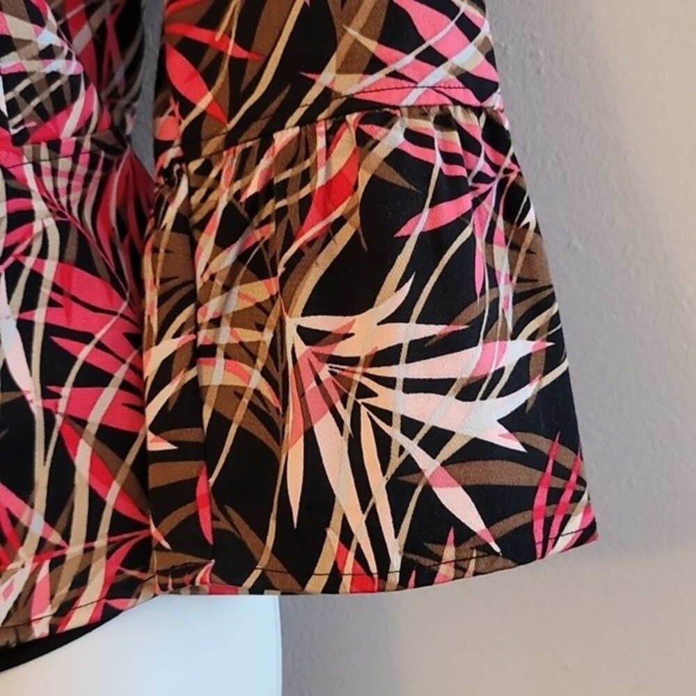 Christopher & Banks | Tropical Palm Leaf Zip Up Blazer Jacket | Size Small - Picture 4 of 6